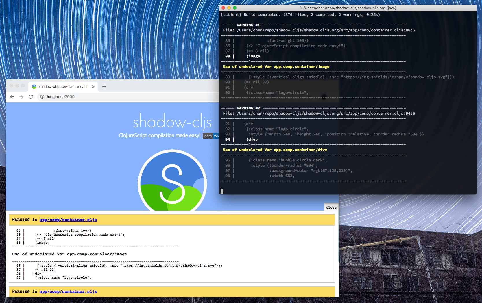 shadow-cljs demo